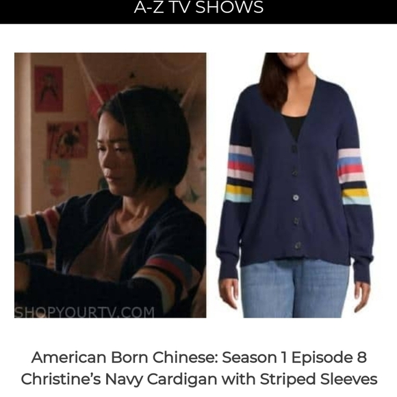 St John's Bay Womens Medium Blue Cardigan Multi-Color Stripe Sleeve  Sweater NWT - Picture 12 of 12